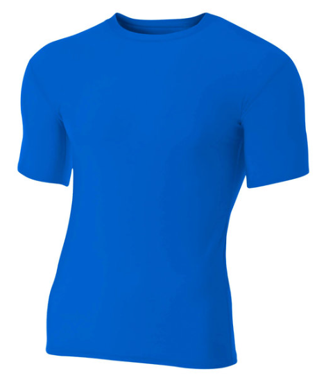 Adult Polyester Spandex Short Sleeve Compression T-Shirt