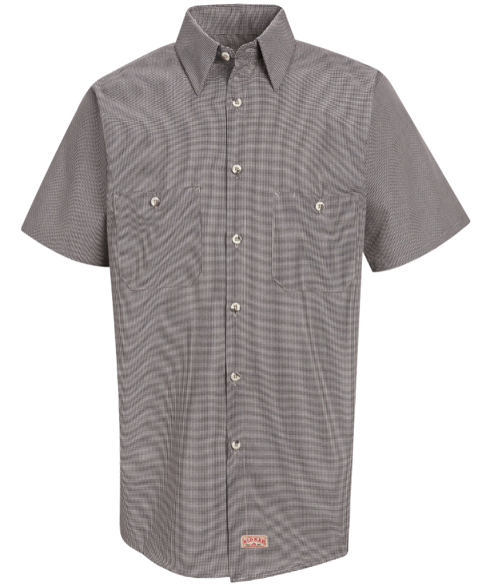 Mens Short Sleeve Striped Work Shirt