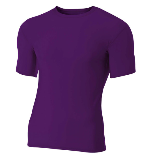 Adult Polyester Spandex Short Sleeve Compression T-Shirt