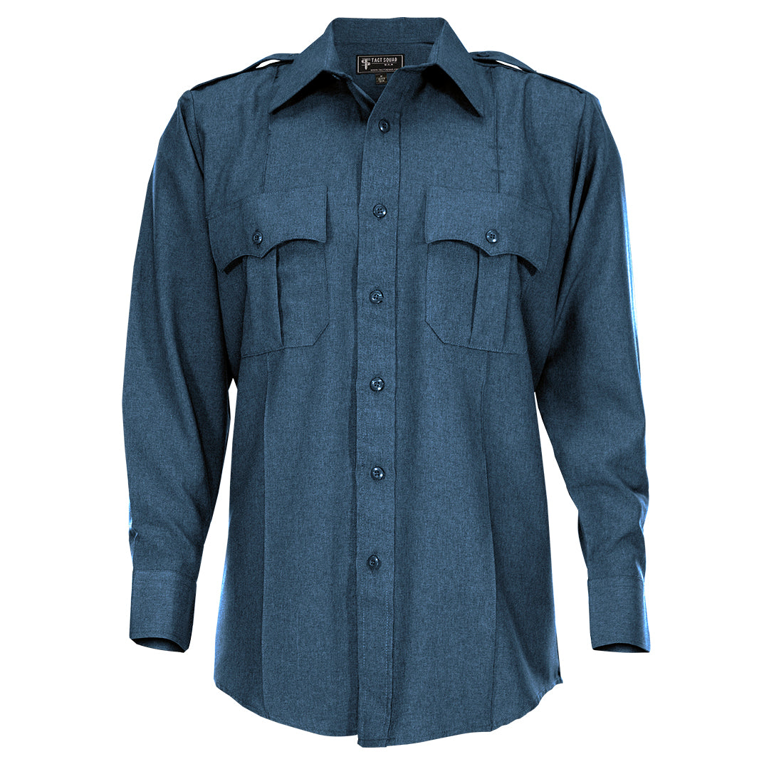 Men’s Polyester Long Sleeve Uniform Shirt (Color: Black, Dark Navy, French Blue, Grey, Light Blue, Nickel Gray)