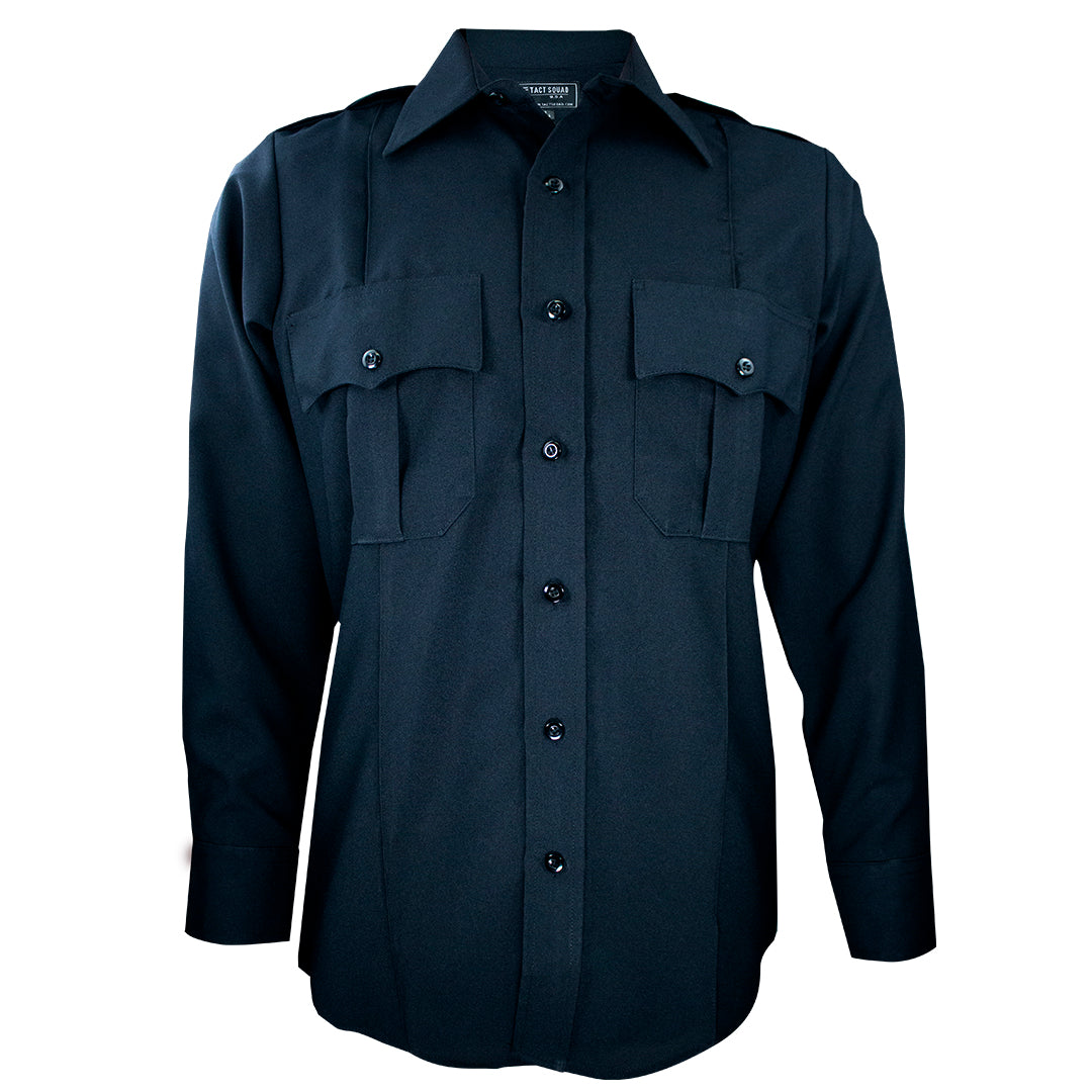 Men’s Polyester Long Sleeve Uniform Shirt (Color: Black, Dark Navy, French Blue, Grey, Light Blue, Nickel Gray)