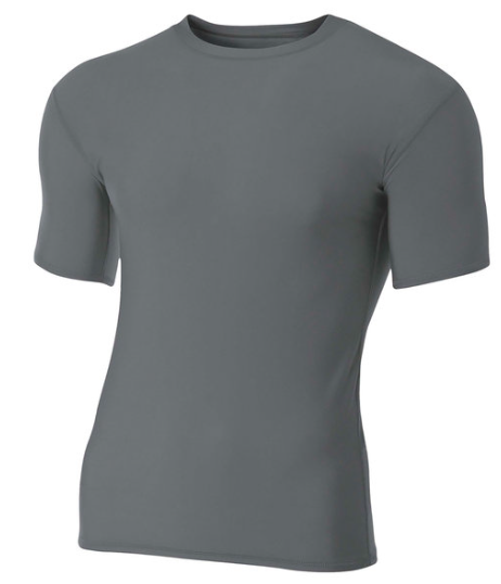 Adult Polyester Spandex Short Sleeve Compression T-Shirt