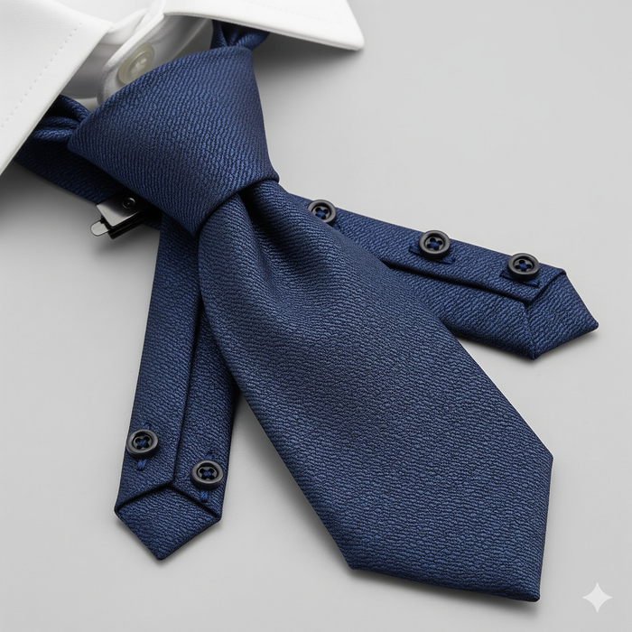 ATL Polyester Clip-On Necktie with Buttonholes