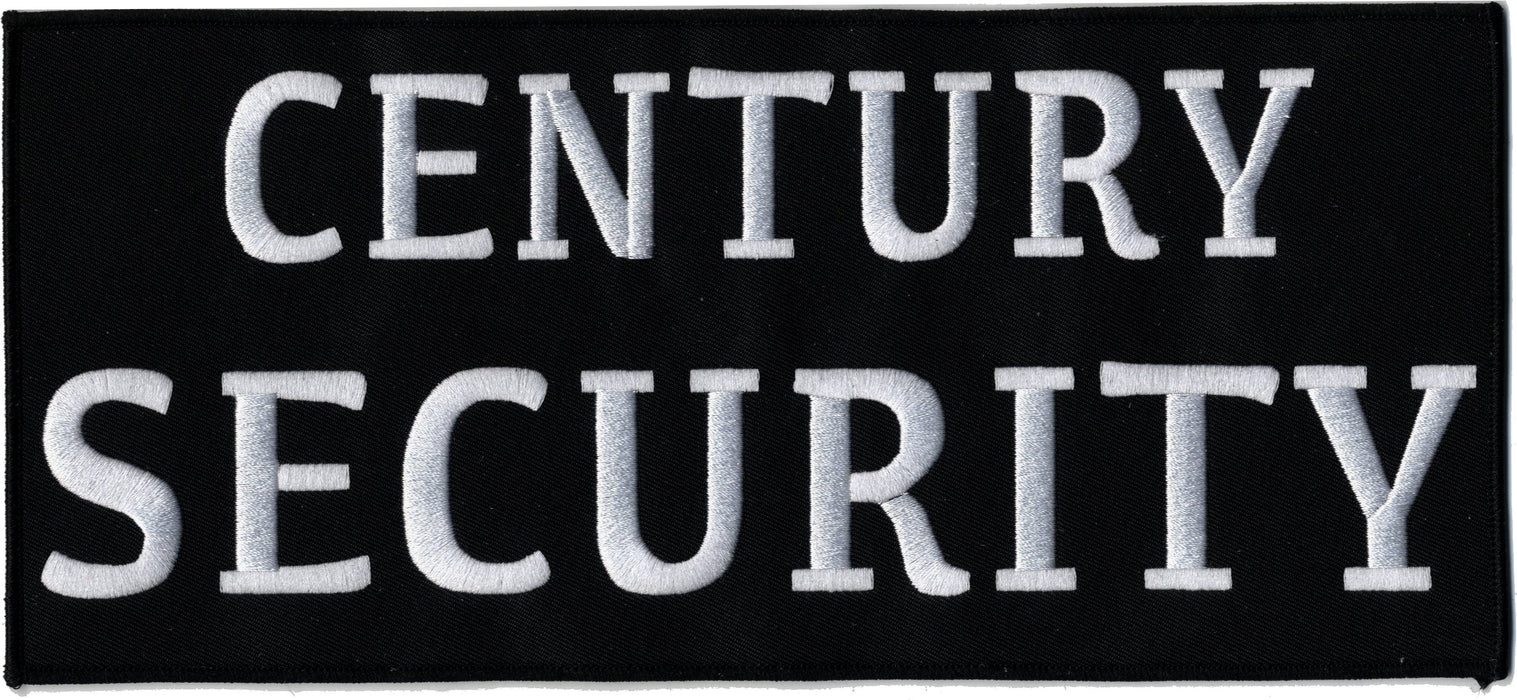 Embroidery - CENTURY SECURITY in White on Back
