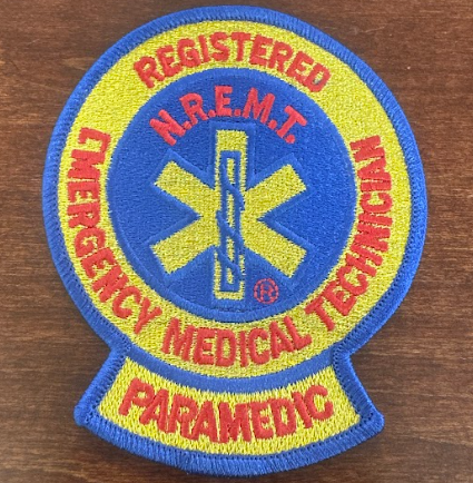 Patch (Registered Emergency Medical Technician Paramedic), Round, Gold