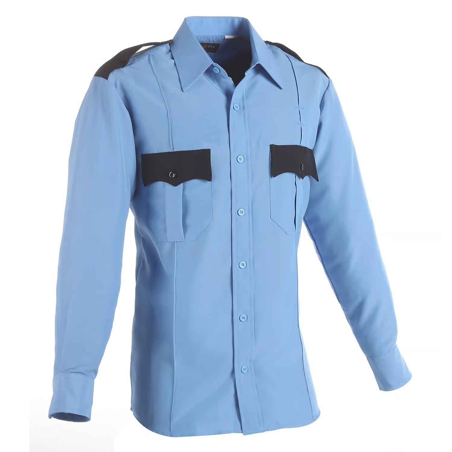 All Polyester Long Sleeve Shirt (Color: Two Tone Grey, French Blue, Light Blue)