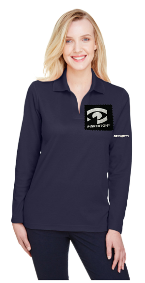 PIN Devon & Jones Women's CrownLux Performance® Plaited Long Sleeve Polo