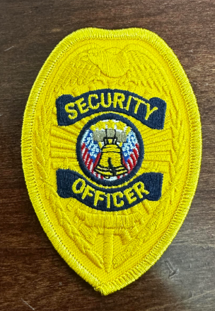 Patch Badge (Security Officer) w/ Bell, Gold on Navy
