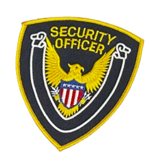 Patch (Security Officer w/ Eagle & Flag) Gold on Navy