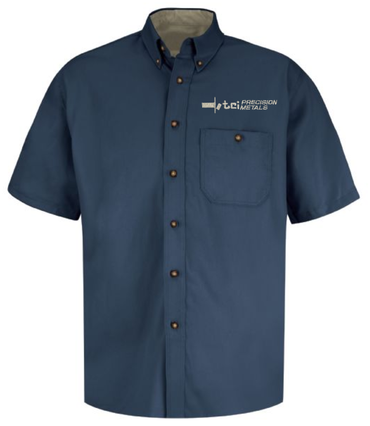 TCI Men's Short Sleeve Cotton Contrast Dress Shirt