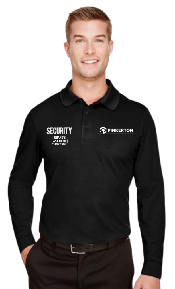 PIN Men's CrownLux Performance® Plaited Long Sleeve Polo