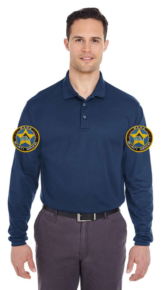 HAN Men's Cool & Dry Long Sleeve Mesh Piqué Polo