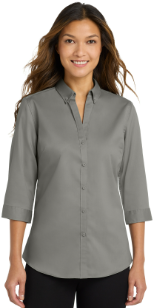 Port Authority® Women's 3/4-Sleeve SuperPro™ Twill Shirt