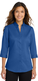 Port Authority® Women's 3/4-Sleeve SuperPro™ Twill Shirt