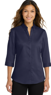 Port Authority® Women's 3/4-Sleeve SuperPro™ Twill Shirt