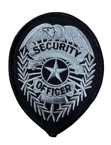Patch Badge  (Security Officer w/ Star) Silver on Navy PLB