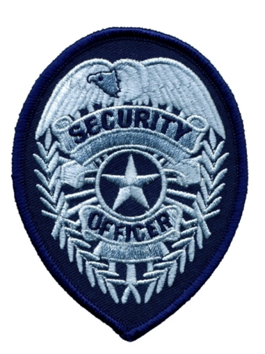 Patch Badge  (Security Officer w/ Star) Silver on Navy PLB
