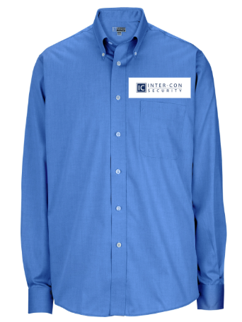 ICS Pinpoint Oxford Long Sleeve Mens Shirt
