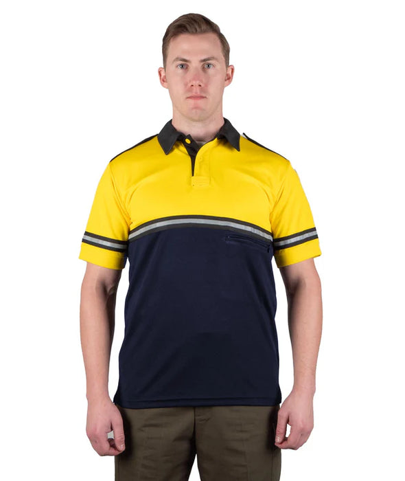 Two Tone Short Sleeve Bike Patrol Shirt with Zipper Pocket