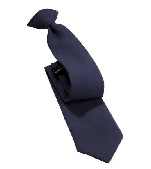 Poly Clip-On Necktie w/ Buttonholes 3.5"