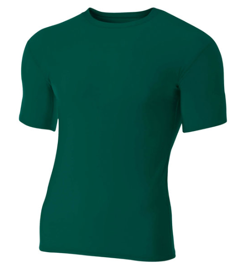 Adult Polyester Spandex Short Sleeve Compression T-Shirt