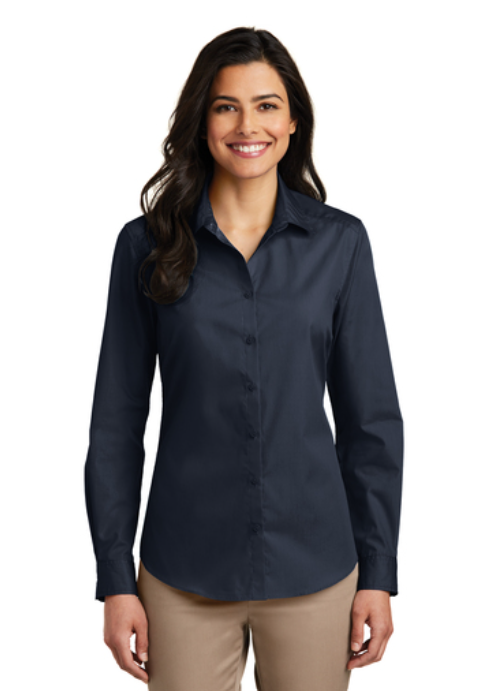 Port Authority® Women's Long Sleeve Carefree Poplin Shirt
