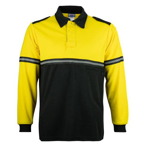 Two Tone L/S Bike Patrol Shirt With Zipper Pocket And Hash Stripes