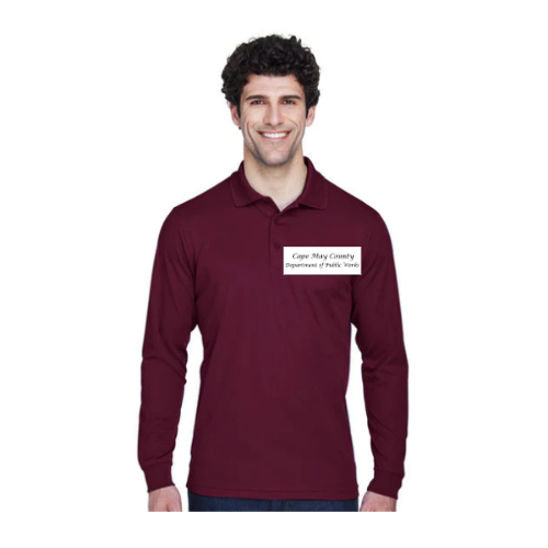 CM Core365 Men's Pinnacle Performance Long Sleeve Piqué Polo
