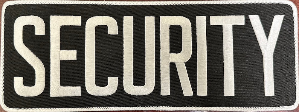 Patch (Security) White on Black w/ Velcro