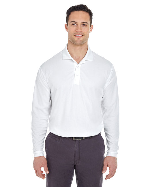 Men's Cool & Dry Long Sleeve Mesh Piqué Polo