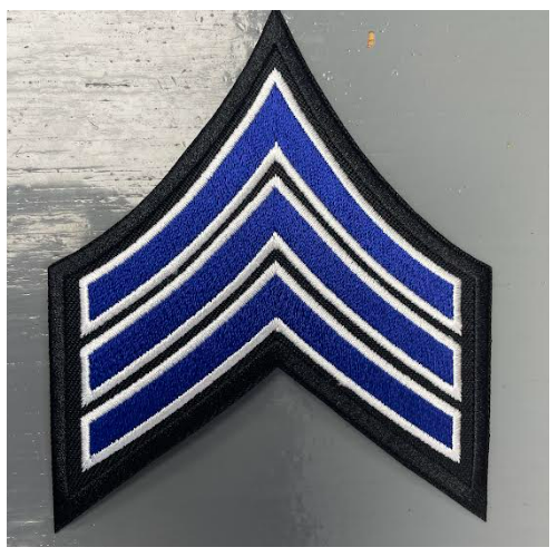 Sergeant Chevrons, Medium Grey/Black, 3"W