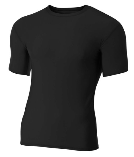 Adult Polyester Spandex Short Sleeve Compression T-Shirt