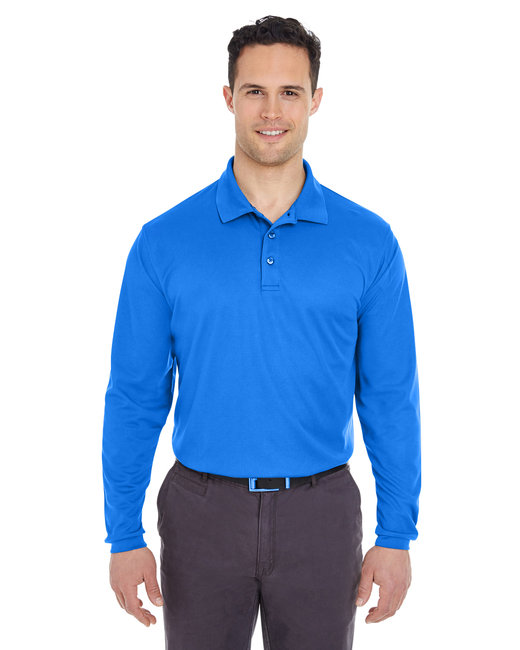 Men's Cool & Dry Long Sleeve Mesh Piqué Polo