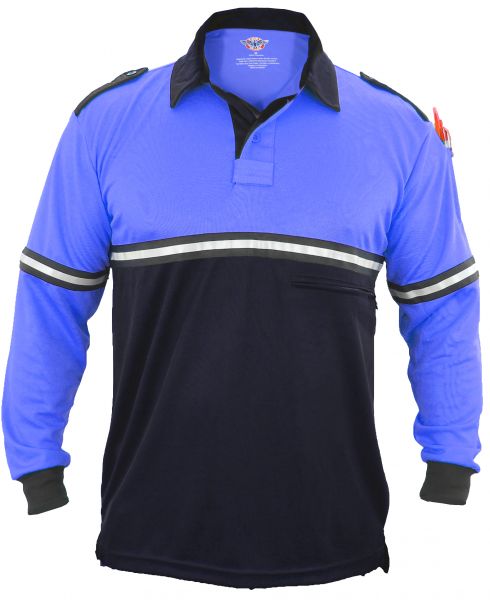 Two Tone Bike Patrol Shirt With Zipper Pocket Long Sleeve