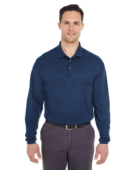 Men's Cool & Dry Long Sleeve Mesh Piqué Polo